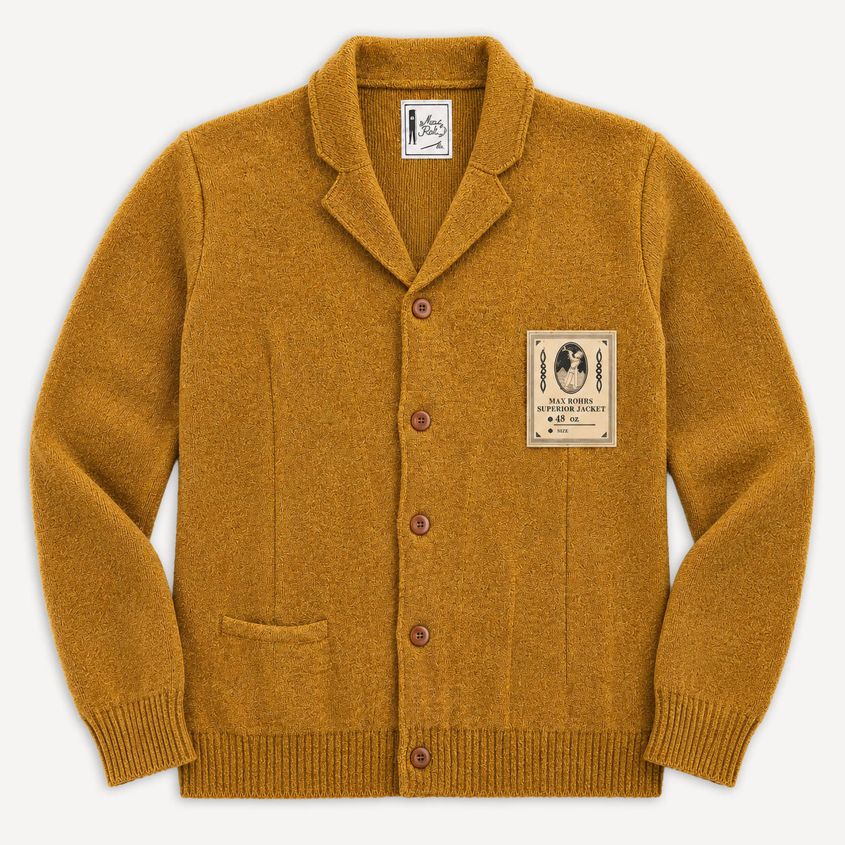 Strickjacke Max 3 18 Oz. Ocker