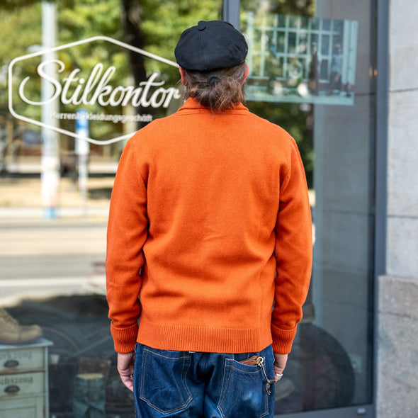 Shawl Collar Cardigan Orange