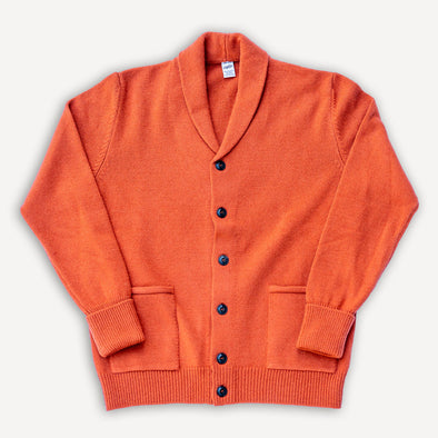 Shawl Collar Cardigan Orange
