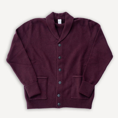 Shawl Collar Cardigan Bordeaux