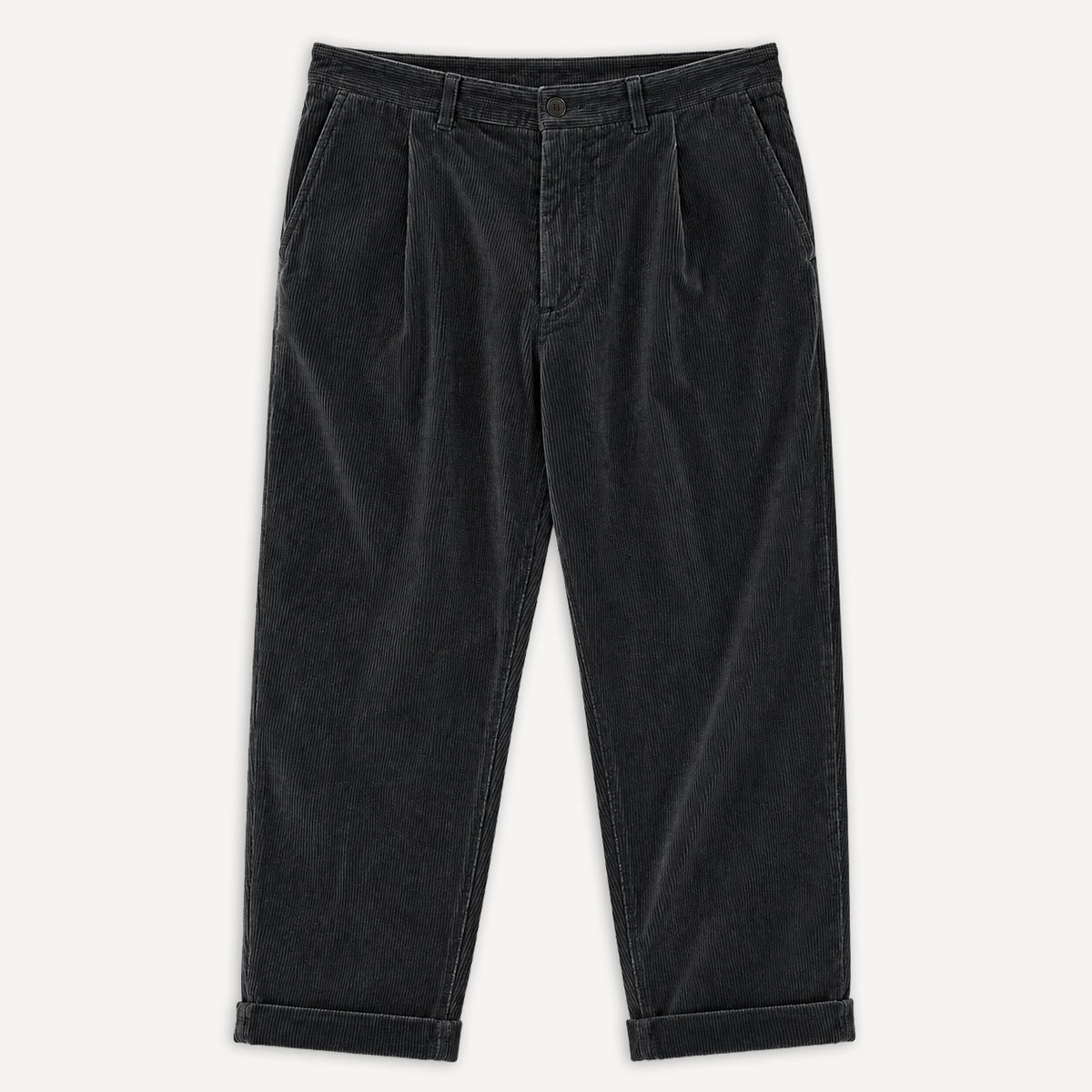 Sune Pleated Wide Cut Trousers Dusty Black