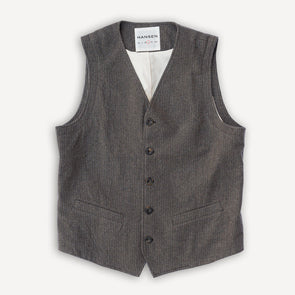 Knud Casual Waistcoat Wool Pin Brown