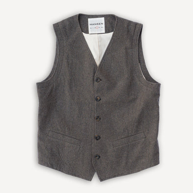 Knud Casual Waistcoat Wool Pin Brown