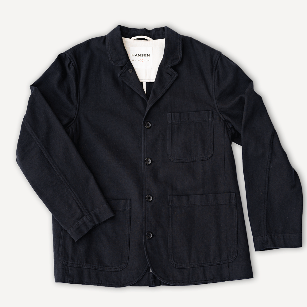 Josef Refined Workwear Jacket Black Slub