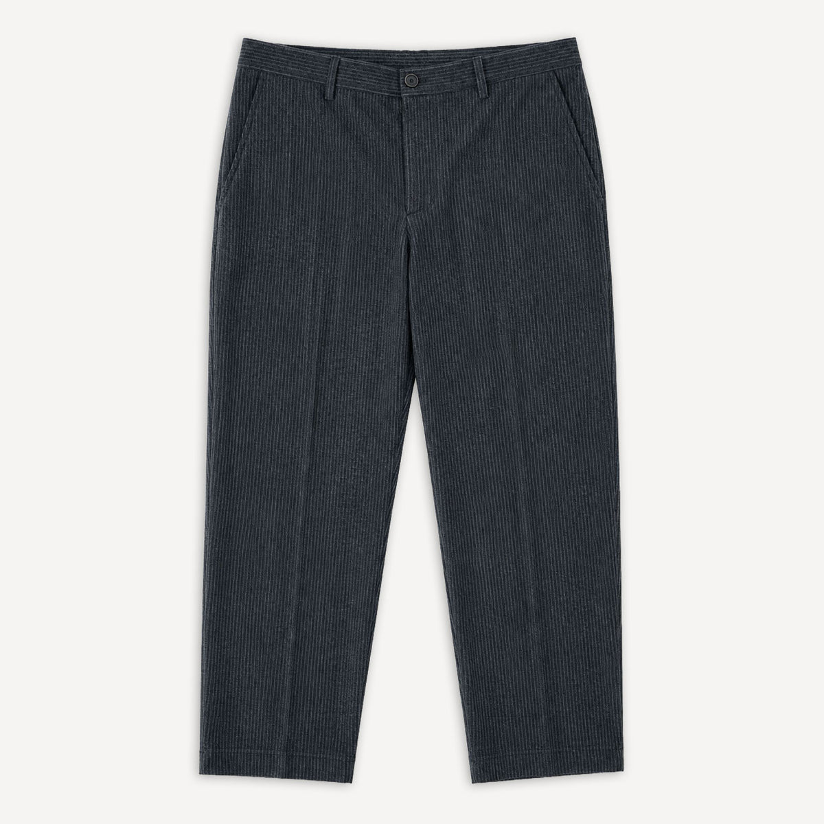 Ken Wide Cut Trousers Black Wool Pin