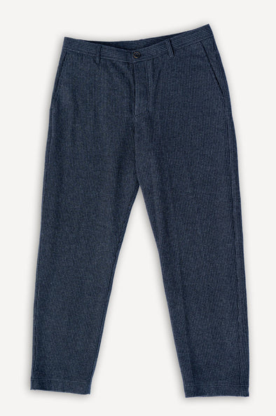 Ken Wide Cut Trousers Black Wool Pin