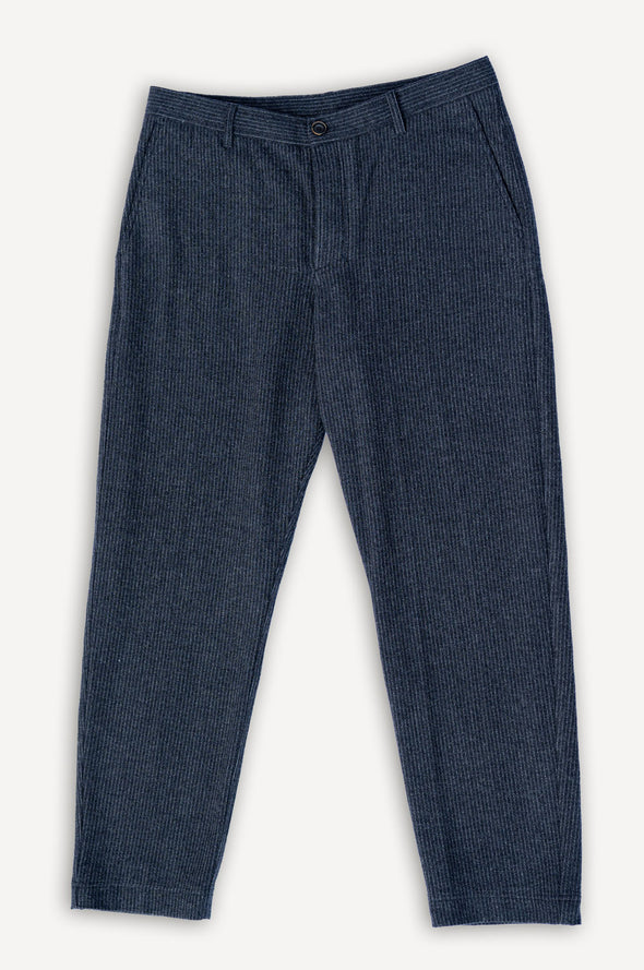 Ken Wide Cut Trousers Black Wool Pin