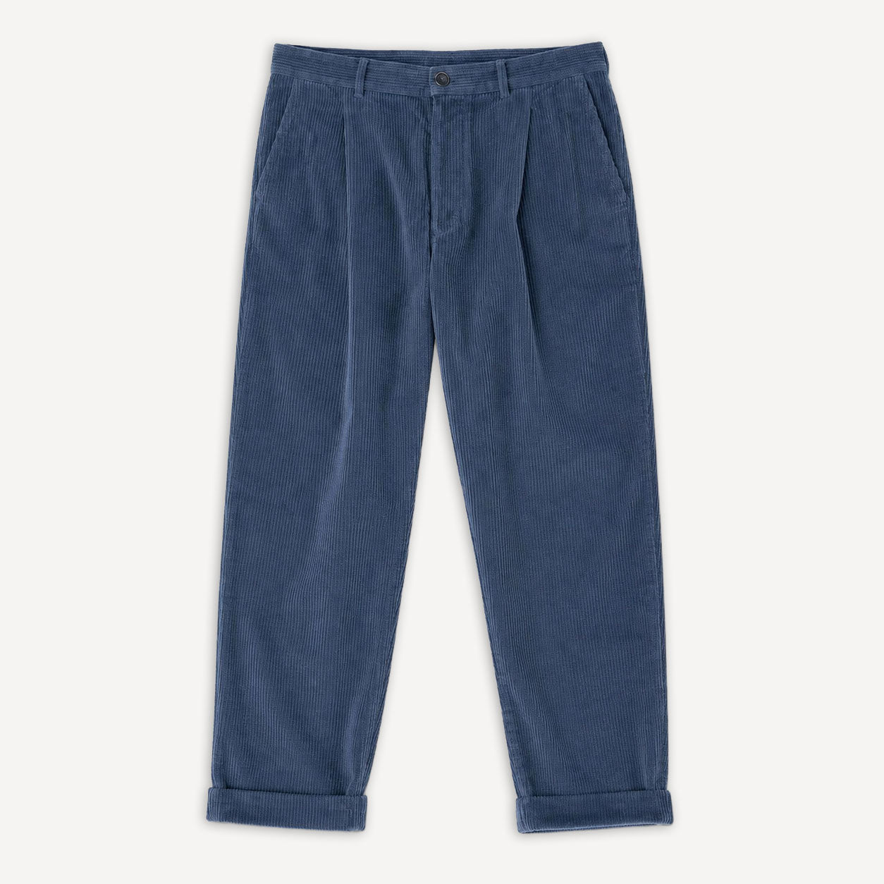 Sune Pleated Wide Cut Trousers Dusty Navy
