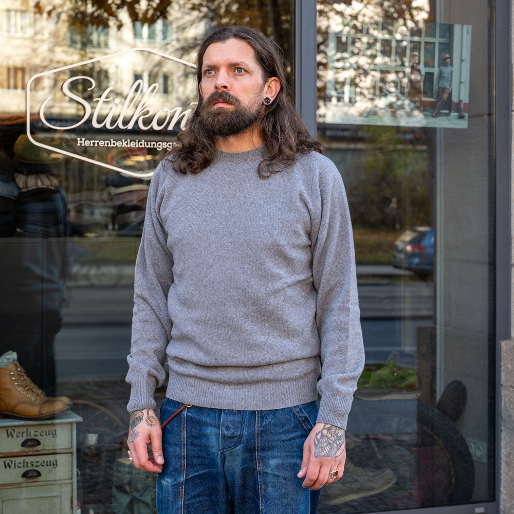 Crew Neck Sweater Merino/Cashmere Smog