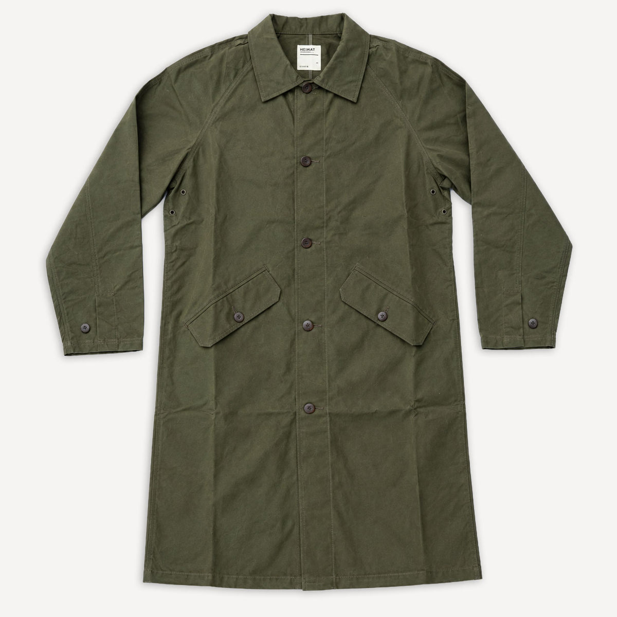 Journey Coat Long Dry Waxed Green