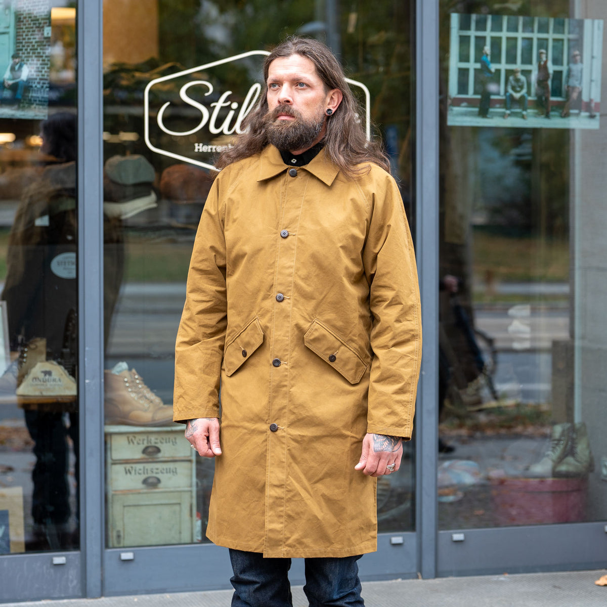 Journey Coat Long Dry Waxed Desert