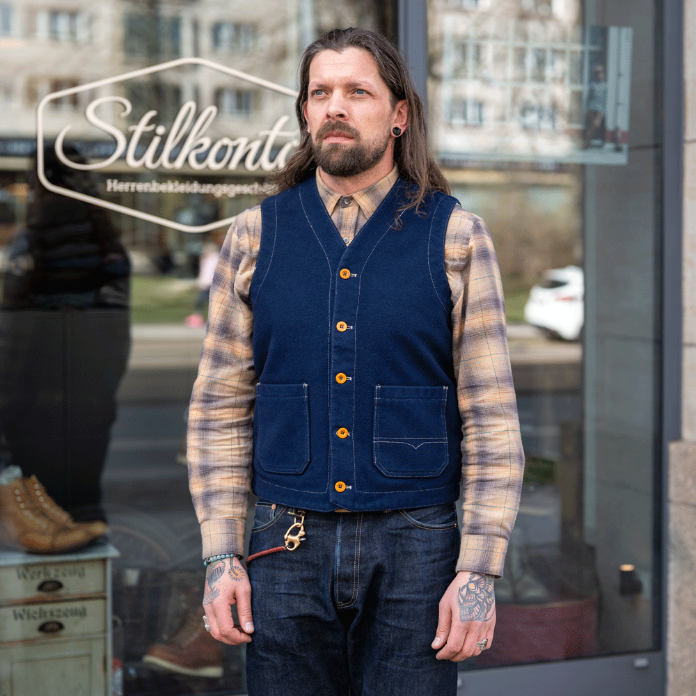 Wool Vest Blue