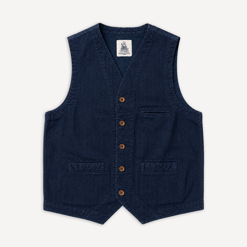 Herringbone Vest Blue