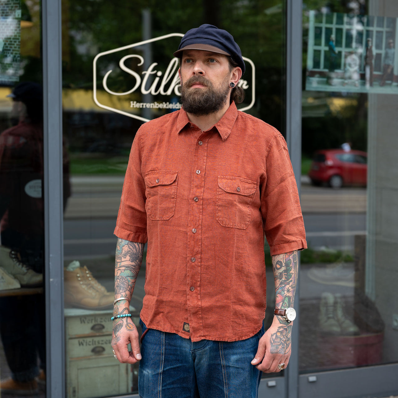 Delray Shirt Linen Canvas Rust