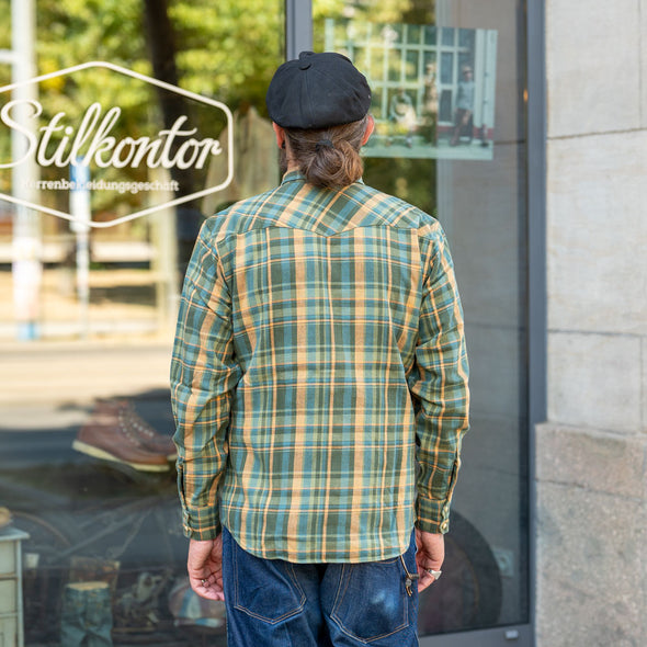 Dollard Shirt Herringbone Check Green/Yellow