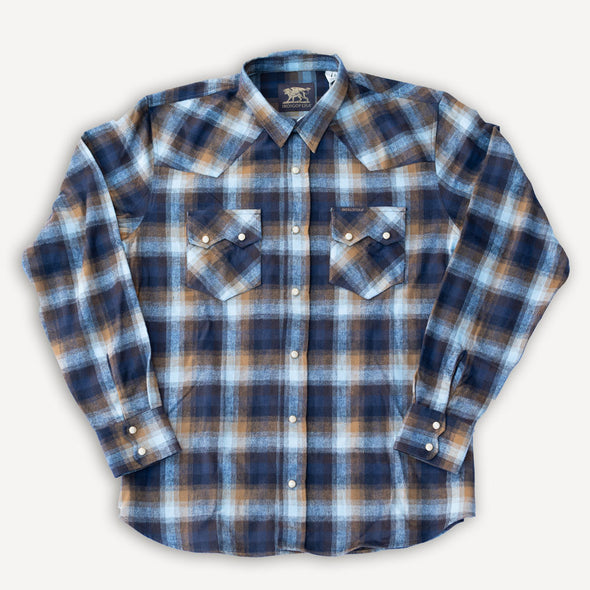 Dollard Shirt Herringbone Check Blue/Brown