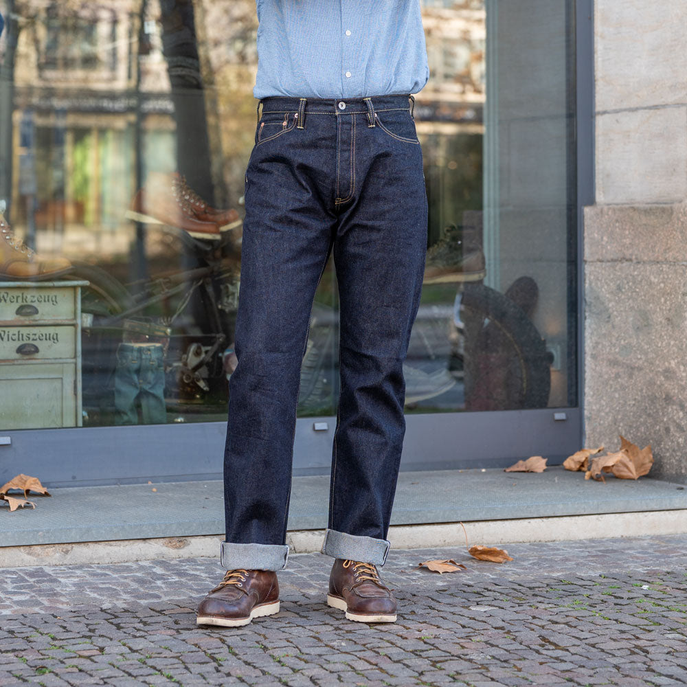 14oz Selvedge Denim Medium/High Rise Tapered Jeans IH-888S-142