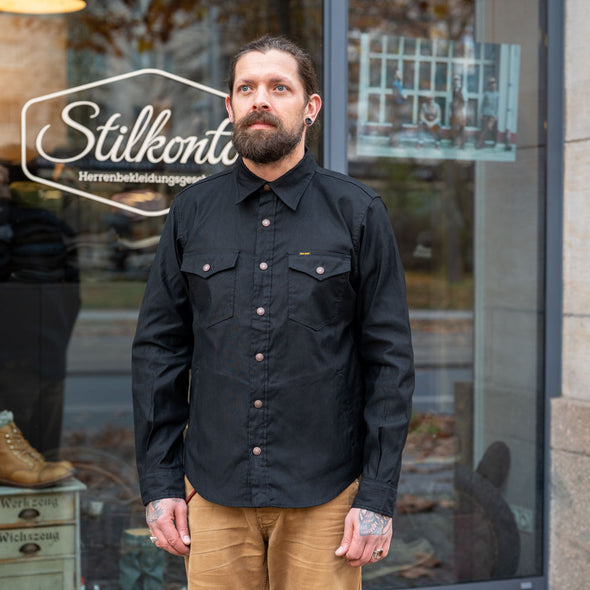 8oz Military Whipcord CPO Shirt IHSH-425 Black