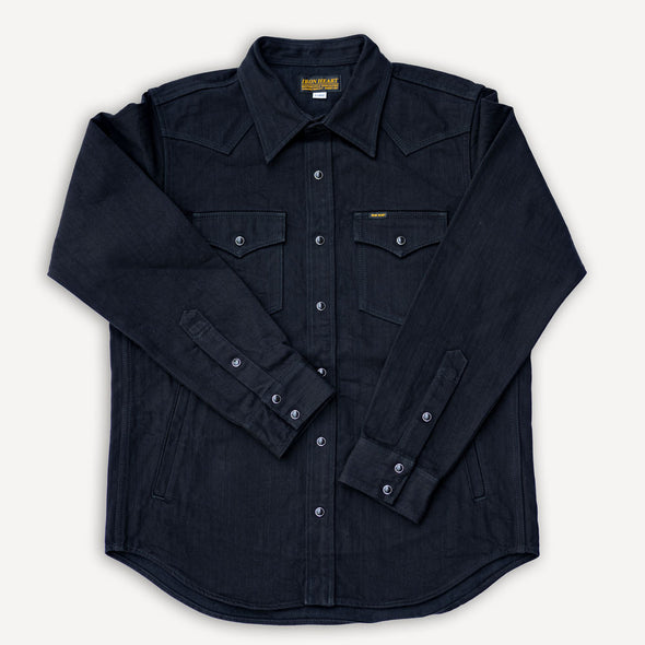 14oz. Herringbone CPO Western Shirt IHSH-410 Black
