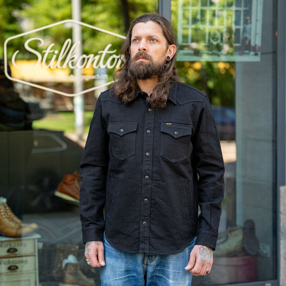 14oz. Herringbone CPO Western Shirt IHSH-410 Black
