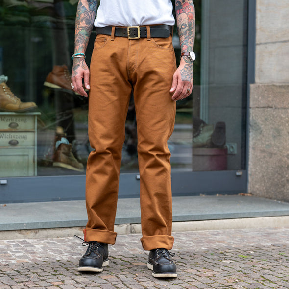 17oz Duck Straight Cut Jeans IH-634D Brown