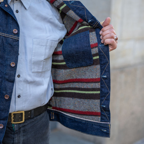 18oz Selvedge Denim Storm Rider Jacket IH-101J Indigo
