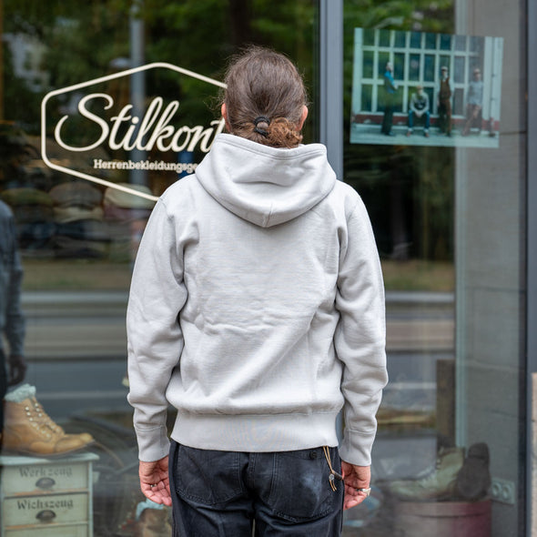 14oz Ultra Heavyweight Loopwheel Cotton Zip Up Hoodie Grey