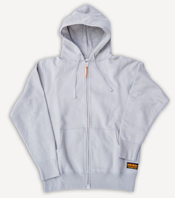 14oz Ultra Heavyweight Loopwheel Cotton Zip Up Hoodie Grey