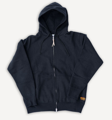 14oz Ultra Heavyweight Loopwheel Cotton Zip Up Hoodie Black