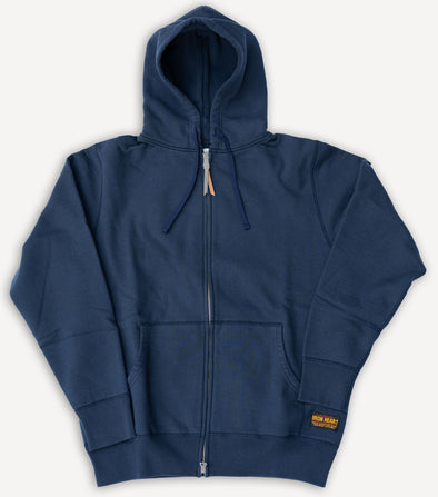 14oz Ultra Heavyweight Loopwheel Cotton Zip Up Hoodie Navy