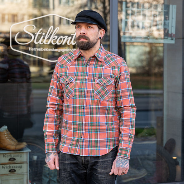 Ultra Heavy Flannel American Check Western ShirtI HSH-436-RED