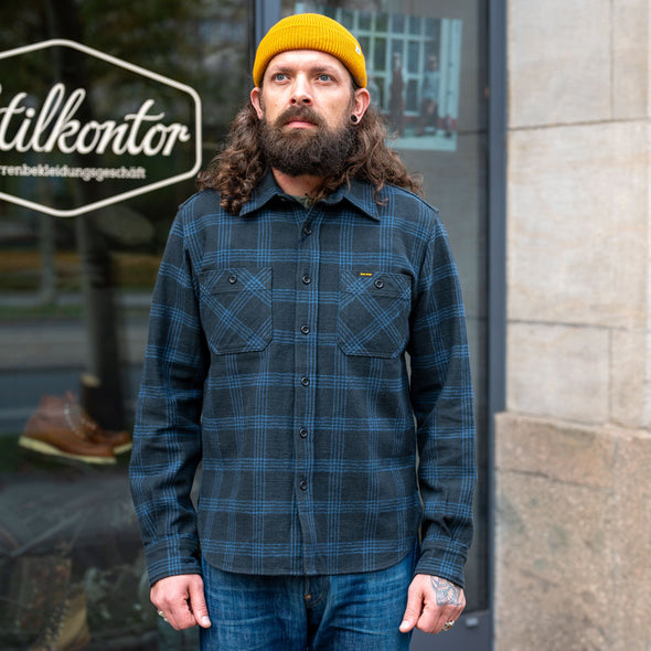 12oz. Slubby Heavy Flannel Work Shirt IHSH-408-BLK Black