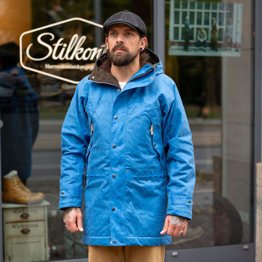 Long Mountain Jacket Waxed Mid Blue
