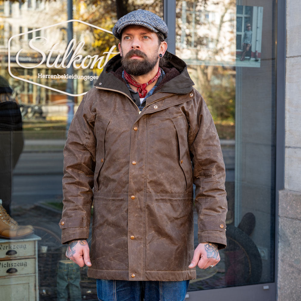 Long Mountain Jacket Waxed Dark Tan