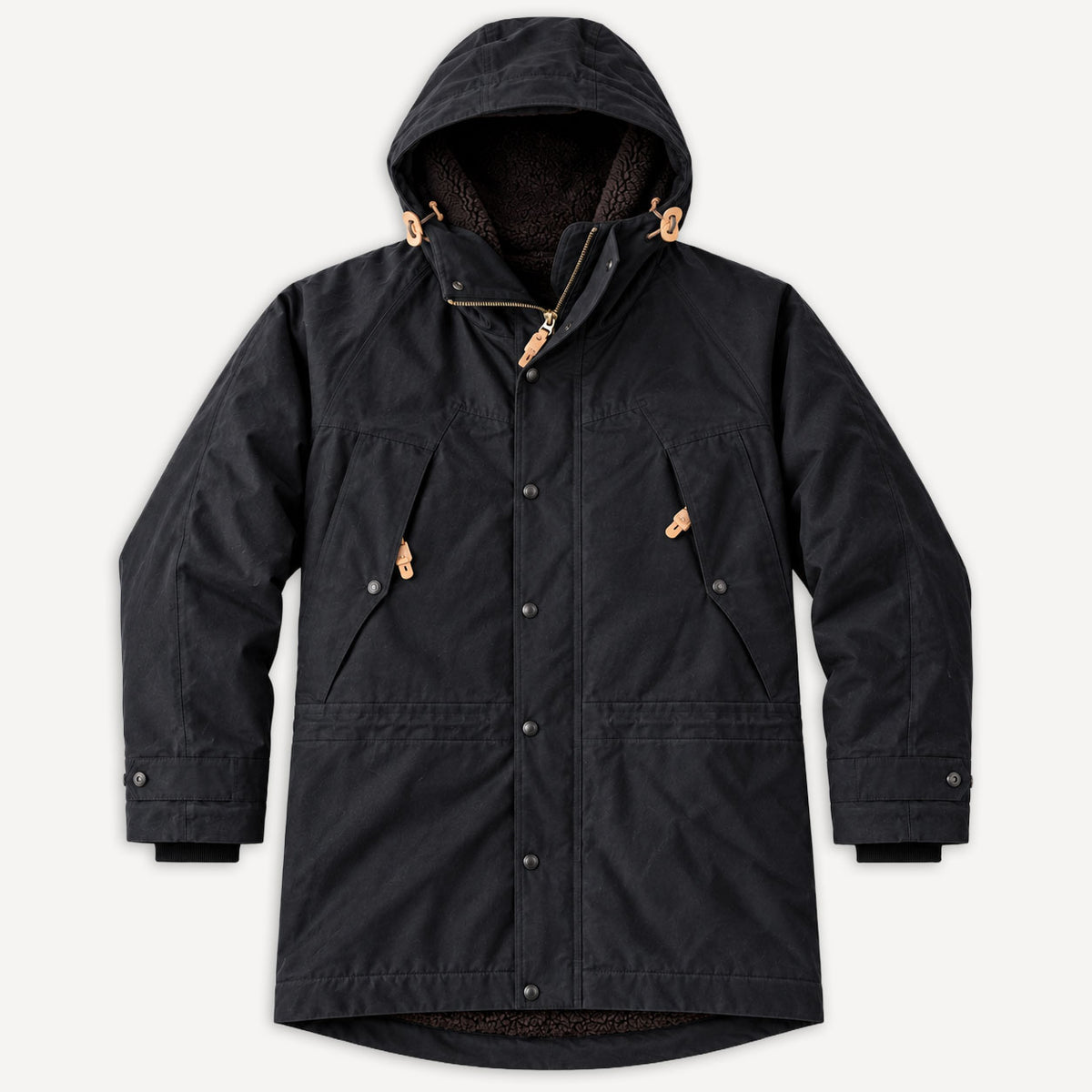 Long Mountain Jacket Waxed Black