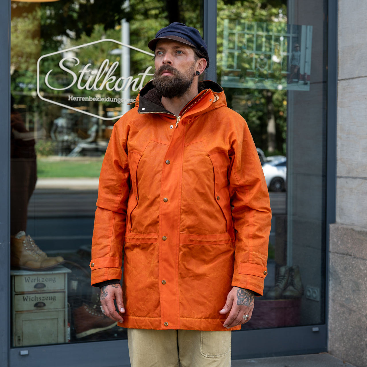 Long Mountain Jacket Waxed Orange