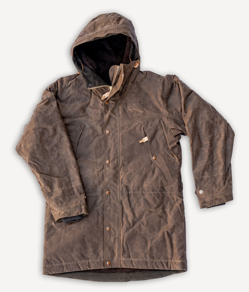 Long Mountain Jacket Waxed Dark Tan