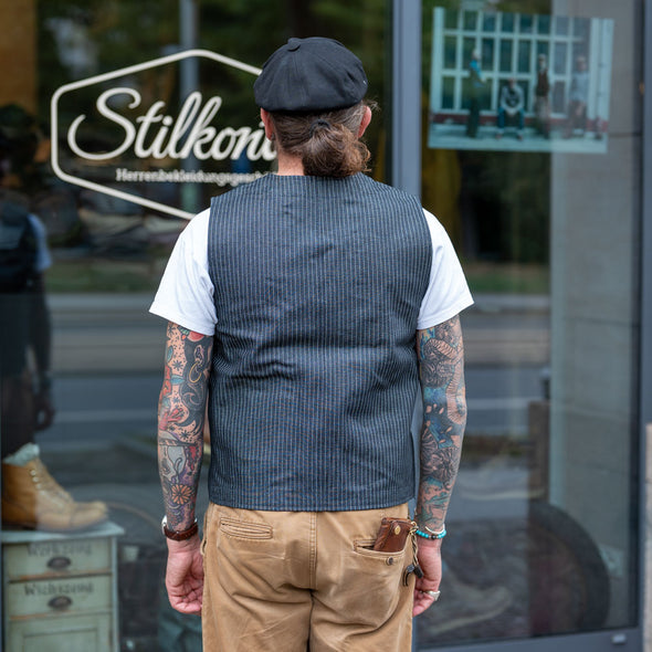1937 Roamer Vest blue wabash