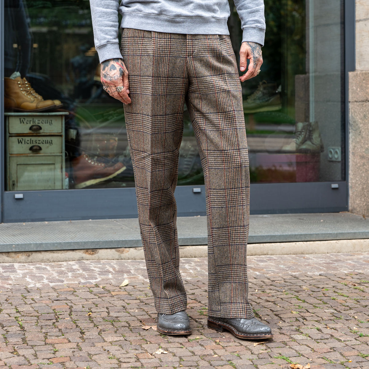 Single Pleat Trousers Prince of Wales Norton