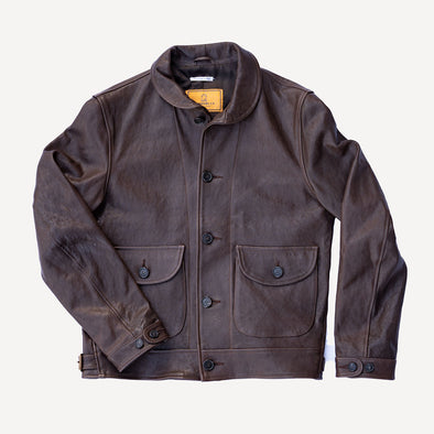“Cossack” Testa di Moro Lambskin Leather Jacket Dark Brown