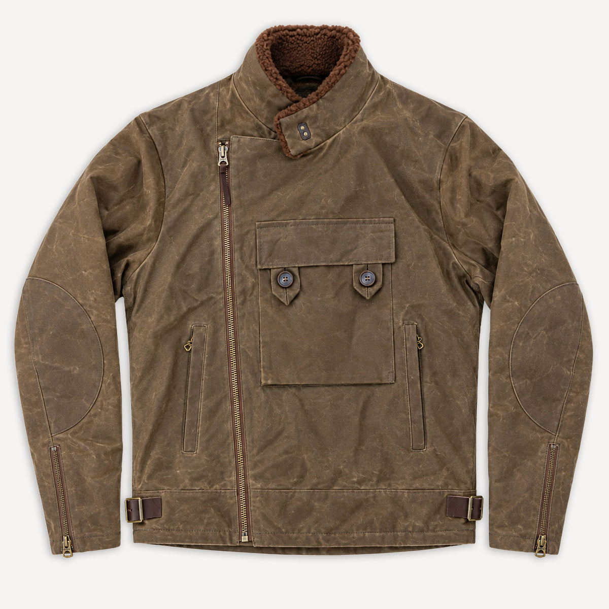 “Swedish” Motorcycle Waxed Canvas Jacket Tan