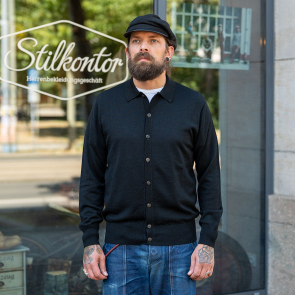 Open Polo Longsleeve Black