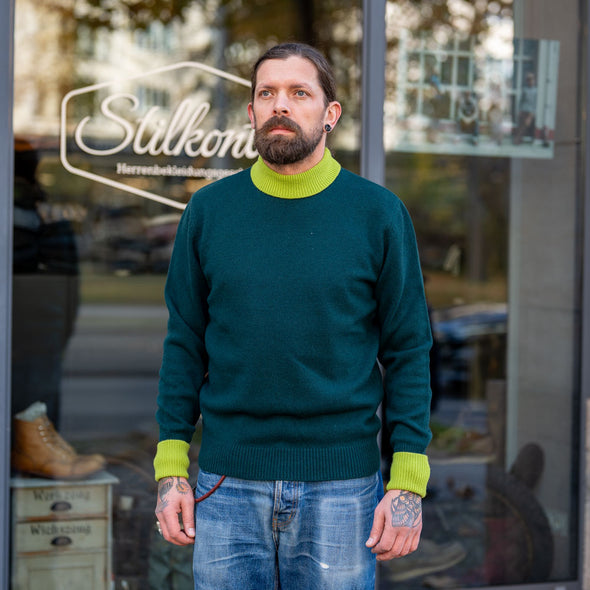 Strickpullover Mock Neck Green
