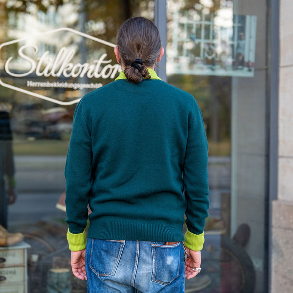 Strickpullover Mock Neck Green