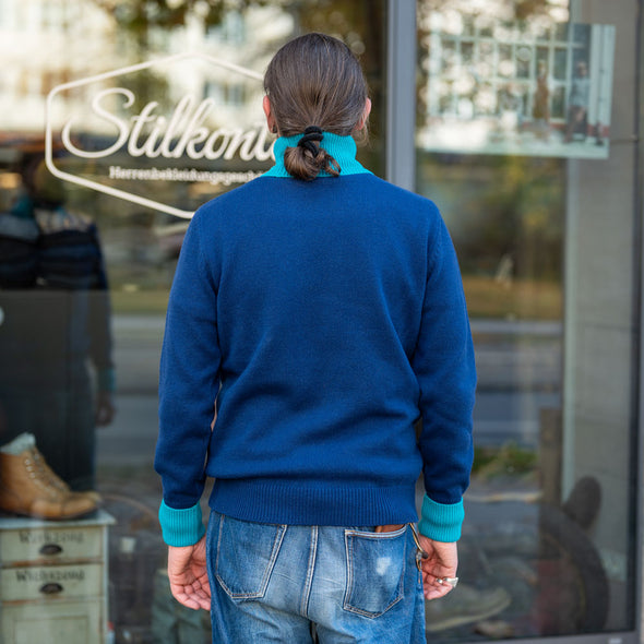 Strickpullover Roll Neck Blue