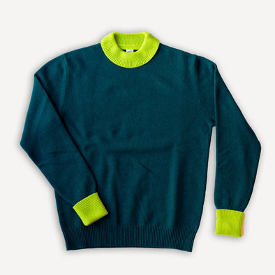 Strickpullover Mock Neck Green