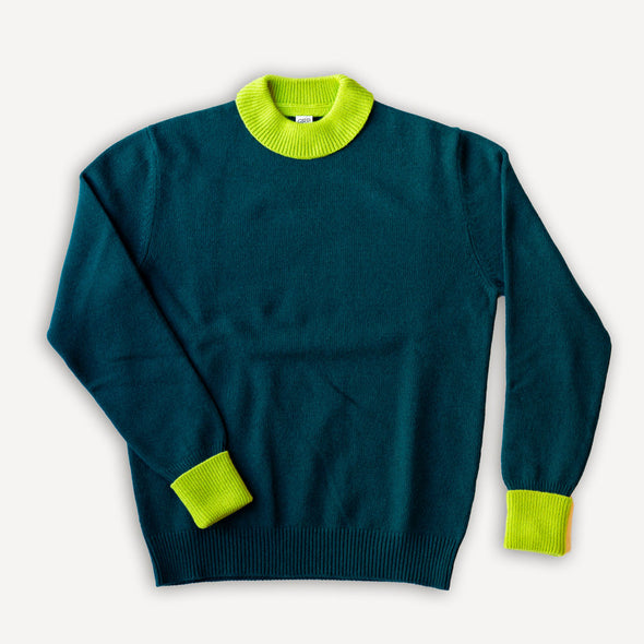 Strickpullover Mock Neck Green