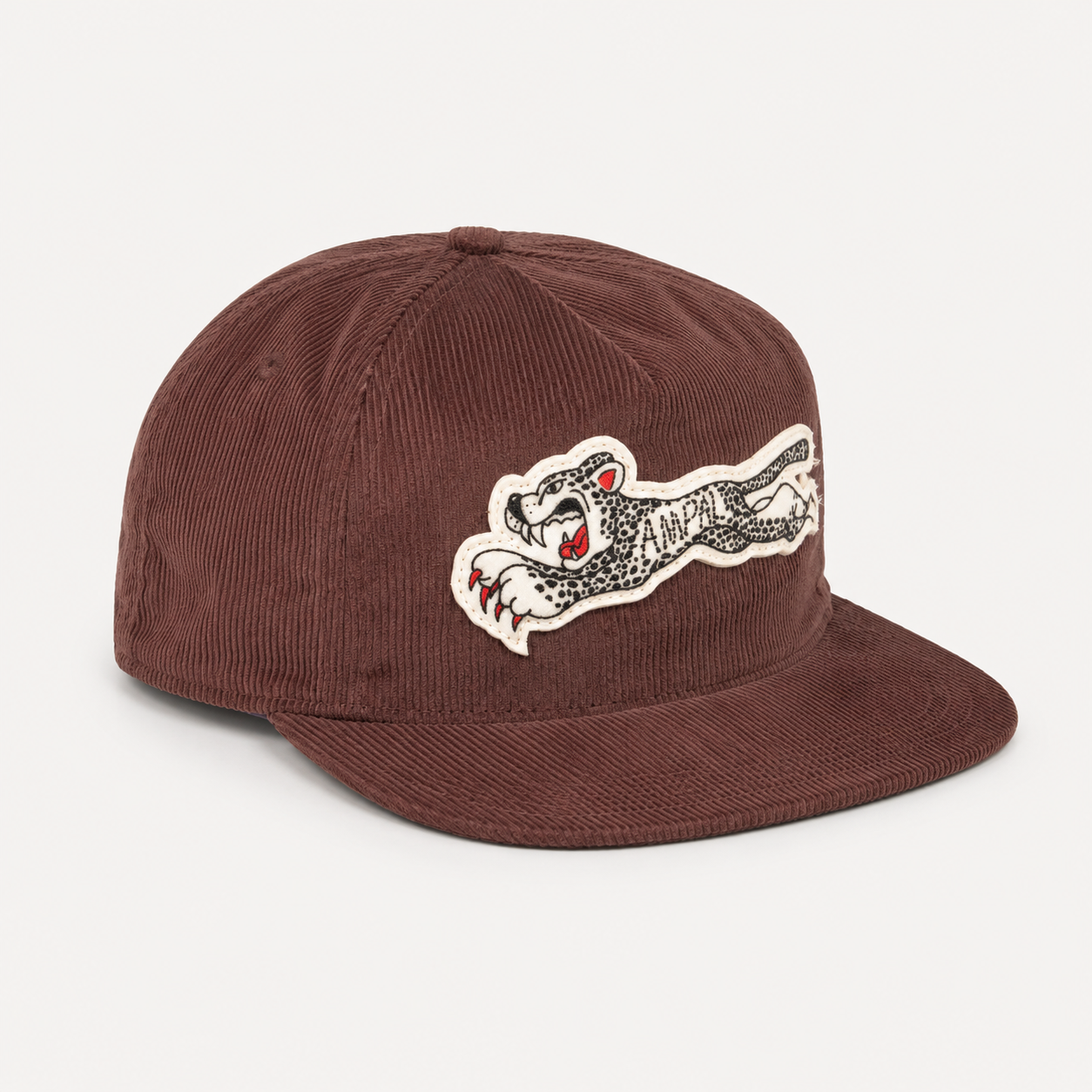 Snapback Cap Cheetah Cord Brown