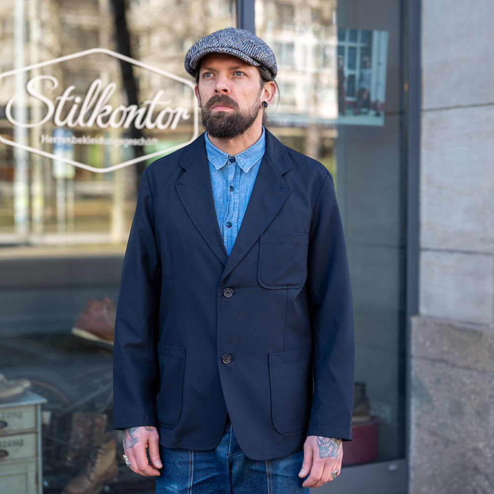 Two Button Jacket Tropical Suiting Navy