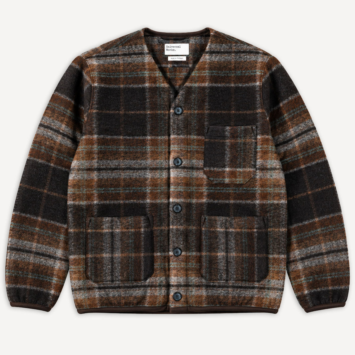 Pino Wool Fleece Cardigan Brown